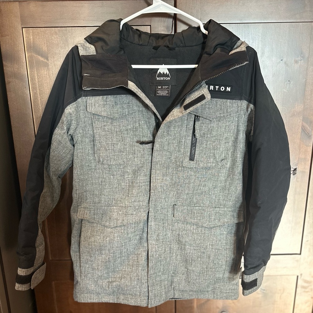 BURTON Boys Medium Snowboard Winter Black & Gray Jacket Coat